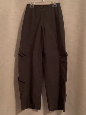 High-Waist Wide Leg Dark Gray Trousers